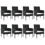Juego de comedor de jardín 9 pzas ratán sintético y acero negro by , Garden sets - Ref: Foro24-3203319, Price: 498,39 €, Disc...
