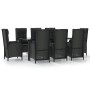 Set de comedor de jardín 9 pzas y cojines ratán sintético negro by , Garden sets - Ref: Foro24-3185194, Price: 1,00 €, Discou...