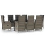 Set comedor jardín 9 pzas y cojines ratán sintético negro gris by , Garden sets - Ref: Foro24-3185204, Price: 1,00 €, Discoun...