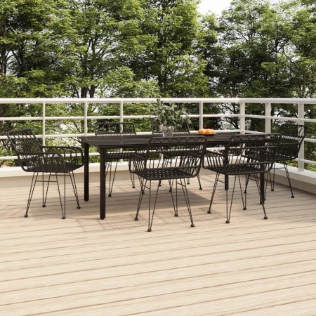 Juego de comedor de jardín 7 piezas ratán sintético negro by , Garden sets - Ref: Foro24-3157871, Price: 638,57 €, Discount: %