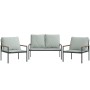 Juego muebles de jardín 3 pzas y cojines acero gris antracita by , Garden sets - Ref: Foro24-364110, Price: 341,90 €, Discoun...