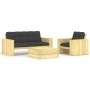 Set muebles de jardín y cojines 3 pzas madera pino impregnada von , Gartensets - Ref: Foro24-3065774, Preis: 599,22 €, Rabatt: %