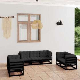 7-piece garden furniture set with solid pine wood cushions by vidaXL, Garden sets - Ref: Foro24-3076503, Price: 893,61 €, Dis...
