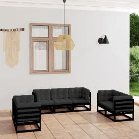 7-piece garden furniture set with solid pine wood cushions by vidaXL, Garden sets - Ref: Foro24-3076503, Price: 882,42 €, Dis...