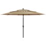 Sombrilla jardín de 3 niveles con palo de aluminio taupe 3,5 m by , Umbrellas - Ref: Foro24-313879, Price: 152,01 €, Discount: %