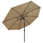 Sombrilla jardín de 3 niveles con palo de aluminio taupe 3,5 m by , Umbrellas - Ref: Foro24-313879, Price: 152,01 €, Discount: %