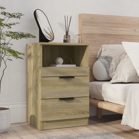 Mesita de noche madera contrachapada color roble Sonoma de , Mesitas de noche - Ref: Foro24-811238, Precio: 62,29 €, Descuent...