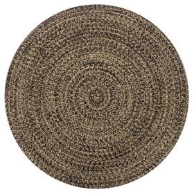 Alfombra hecha a mano de yute negra y natural 150 cm by , Rugs - Ref: Foro24-133727, Price: 69,83 €, Discount: %