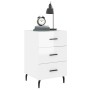 Mesita de noche madera de ingeniería blanco brillo 40x40x66 cm de , Mesitas de noche - Ref: Foro24-827678, Precio: 72,13 €