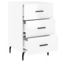 Mesita de noche madera de ingeniería blanco brillo 40x40x66 cm de , Mesitas de noche - Ref: Foro24-827678, Precio: 72,13 €