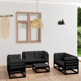7-piece garden furniture set with solid pine wood cushions by vidaXL, Garden sets - Ref: Foro24-3076498, Price: 805,76 €, Dis...