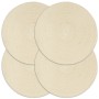 Manteles individuales redondos 4 uds algodón natural liso 38 cm de , Manteles individuales - Ref: Foro24-133842, Precio: 19,8...