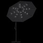 Sombrilla voladiza con luces LED y poste de acero negra 300 cm de , Sombrillas - Ref: Foro24-47136, Precio: 131,82 €, Descuen...