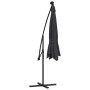 Sombrilla voladiza con luces LED y poste de acero negra 300 cm de , Sombrillas - Ref: Foro24-47136, Precio: 131,82 €, Descuen...