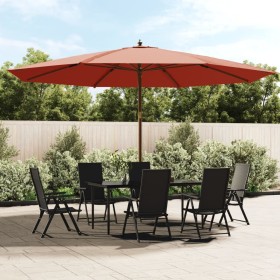 Sombrilla de jardín con poste de madera terracota 400x273 cm by , Umbrellas - Ref: Foro24-363180, Price: 119,90 €, Discount: %
