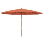 Sombrilla de jardín con poste de madera terracota 400x273 cm by , Umbrellas - Ref: Foro24-363180, Price: 119,90 €, Discount: %
