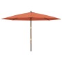 Sombrilla de jardín con poste de madera terracota 400x273 cm by , Umbrellas - Ref: Foro24-363180, Price: 119,90 €, Discount: %
