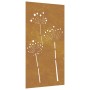 Adorno de pared de jardín acero corten diseño flores 105x55 cm by , Posters, prints and visual art - Ref: Foro24-824486, Pric...