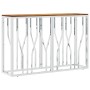 Mesa consola acero inoxidable y madera maciza acacia plateada de , Mesas auxiliares - Ref: Foro24-350031, Precio: 217,70 €, D...