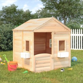 Casa de juegos con puerta con cierre y macetas madera abeto by , Children's houses - Ref: Foro24-93686, Price: 292,48 €, Disc...