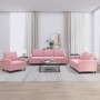 Juego de sofás con cojines 3 piezas terciopelo rosa by , Sofas - Ref: Foro24-3201479, Price: 696,50 €, Discount: %