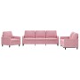 Juego de sofás con cojines 3 piezas terciopelo rosa by , Sofas - Ref: Foro24-3201479, Price: 696,50 €, Discount: %