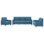 Juego de sofás con cojines 3 piezas terciopelo azul by , Sofas - Ref: Foro24-3201485, Price: 730,39 €, Discount: %