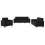 Juego de sofás con cojines 3 piezas tela microfibra negro by , Sofas - Ref: Foro24-3202293, Price: 764,65 €, Discount: %