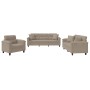 Juego de sofás con cojines 3 piezas tela microfibra gris taupe von , Sofas - Ref: Foro24-3202302, Preis: 837,20 €, Rabatt: -5%%