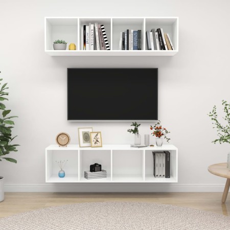 Muebles de salón de pared 2 uds madera ingeniería blanco by , TV Furniture - Ref: Foro24-3079781, Price: 118,58 €, Discount: %