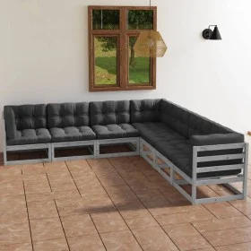 Garden furniture set 7 pieces and cushions solid pine wood by vidaXL, Garden sets - Ref: Foro24-3076556, Price: 652,64 €, Dis...