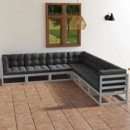 Gartenmöbel-Set 7-teilig und Kissen aus massivem Kiefernholz von vidaXL, Gartensets - Ref: Foro24-3076556, Preis: 661,18 €, R...