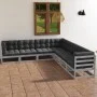 Gartenmöbel-Set 7-teilig und Kissen aus massivem Kiefernholz von vidaXL, Gartensets - Ref: Foro24-3076556, Preis: 661,18 €, R...