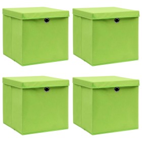 Cajas de almacenaje con tapas 4 uds tela verde 32x32x32 cm von , Aufbewahrungskörbe - Ref: Foro24-288370, Preis: 31,27 €, Rab...