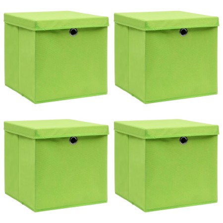 Cajas de almacenaje con tapas 4 uds tela verde 32x32x32 cm von , Aufbewahrungskörbe - Ref: Foro24-288370, Preis: 31,27 €, Rab...