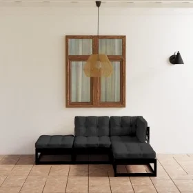 4-piece garden furniture set with solid pine wood cushions by vidaXL, Garden sets - Ref: Foro24-3076528, Price: 406,40 €, Dis...