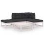 5-teiliges Gartenmöbel-Set mit Kissen aus massivem Kiefernholz von vidaXL, Gartensets - Ref: Foro24-3076530, Preis: 388,97 €,...