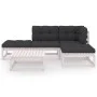 5-teiliges Gartenmöbel-Set mit Kissen aus massivem Kiefernholz von vidaXL, Gartensets - Ref: Foro24-3076530, Preis: 384,08 €,...
