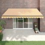 Toldo retráctil aluminio y tela amarillo y blanco 4x3 m by , Awnings - Ref: Foro24-3154458, Price: 236,23 €, Discount: %