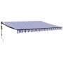 Toldo retráctil automático azul y blanco 4x3 m by , Awnings - Ref: Foro24-3154498, Price: 366,94 €, Discount: %