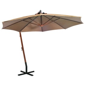 Sombrilla jardín colgante con palo madera abeto taupe 3,5x2,9 m von , Sonnenschirme - Ref: Foro24-313769, Preis: 173,53 €, Ra...