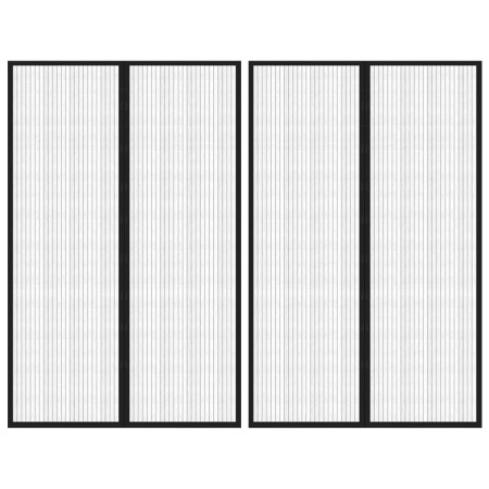 Mosquiteras para puerta bloque magnético 2 uds negro 220x130 cm von , Moskitonetze für Fenster - Ref: Foro24-314689, Preis: 1...