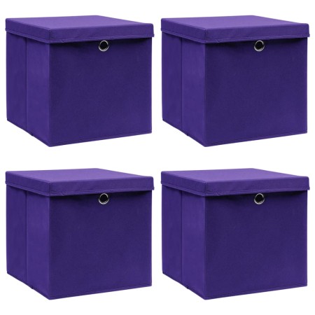 Cajas de almacenaje con tapas 4 uds morado 28x28x28 cm | Foro24.es | Tu tienda online para hogar, jardín y más Foro24.es