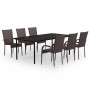 Juego de comedor para jardín 7 piezas marrón y negro von , Gartensets - Ref: Foro24-3099387, Preis: 478,69 €, Rabatt: %