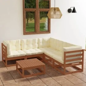Garden furniture 6 pieces with cushions made of solid pine wood by vidaXL, Garden sets - Ref: Foro24-3076552, Price: 543,46 €...