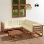 Muebles de jardín 6 piezas con cojines de madera de pino maciza de vidaXL, Conjuntos de jardín - Ref: Foro24-3076552, Precio:...