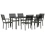 Juego de comedor para jardín 7 piezas acero y textilene negro von , Gartensets - Ref: Foro24-3200732, Preis: 479,86 €, Rabatt: %