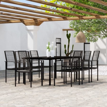 Juego de comedor de jardín 9 piezas negro by , Garden sets - Ref: Foro24-3099202, Price: 548,29 €, Discount: %