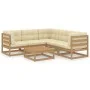 Garden furniture 6 pieces with cushions made of solid pine wood by vidaXL, Garden sets - Ref: Foro24-3076552, Price: 542,50 €...