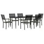 Juego de comedor para jardín 7 piezas acero y textilene negro von , Gartensets - Ref: Foro24-3200724, Preis: 481,20 €, Rabatt...